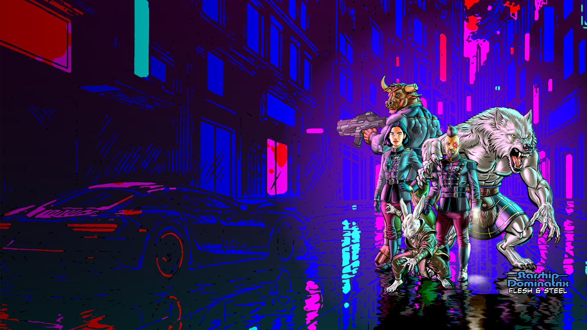 Starship Dominatrix: Flesh and steel Cover art